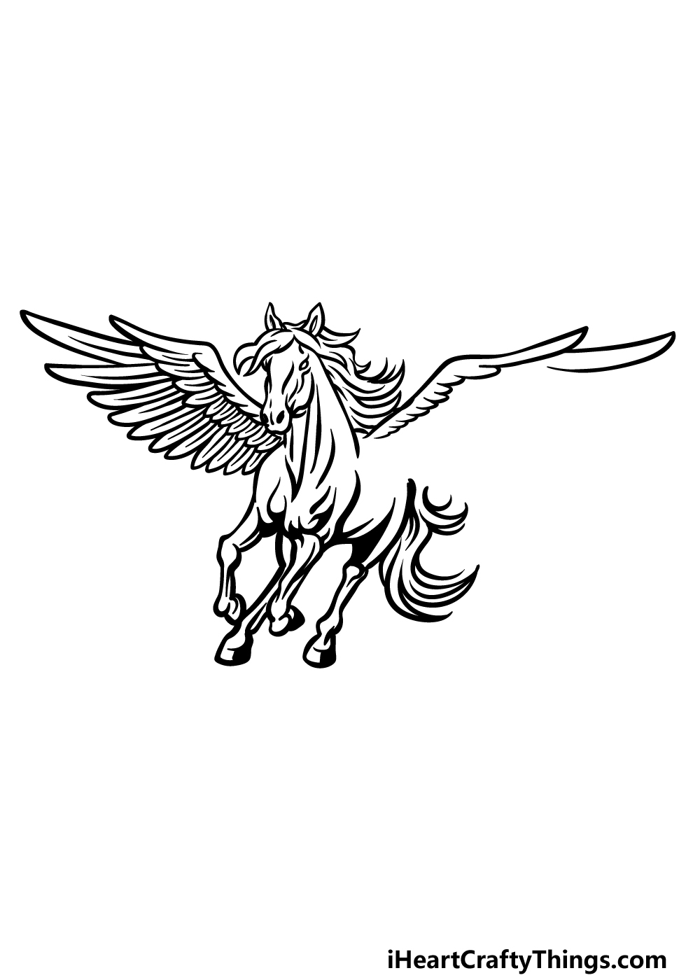 how to draw Pegasus step 5