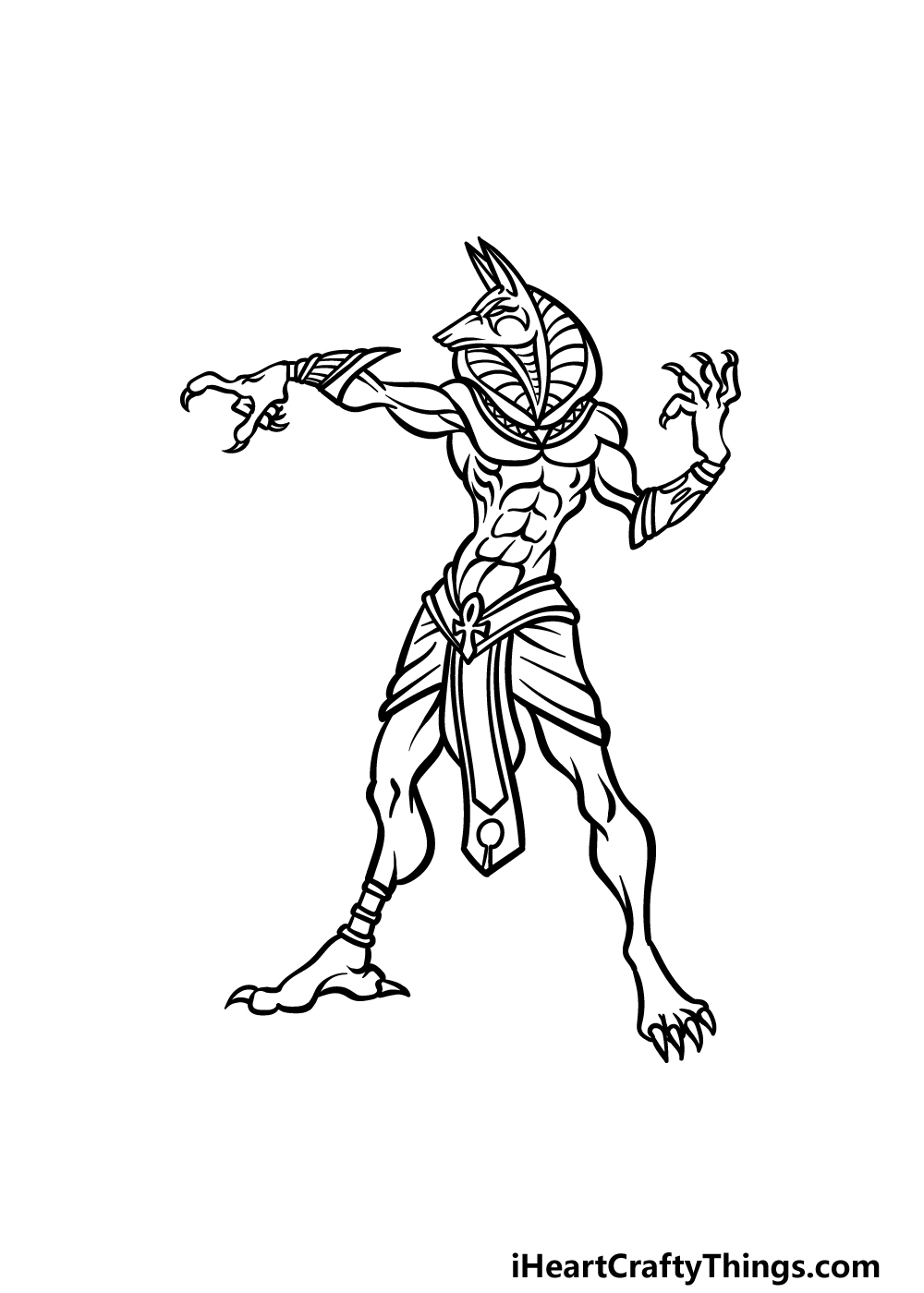 drawing Anubis step 5
