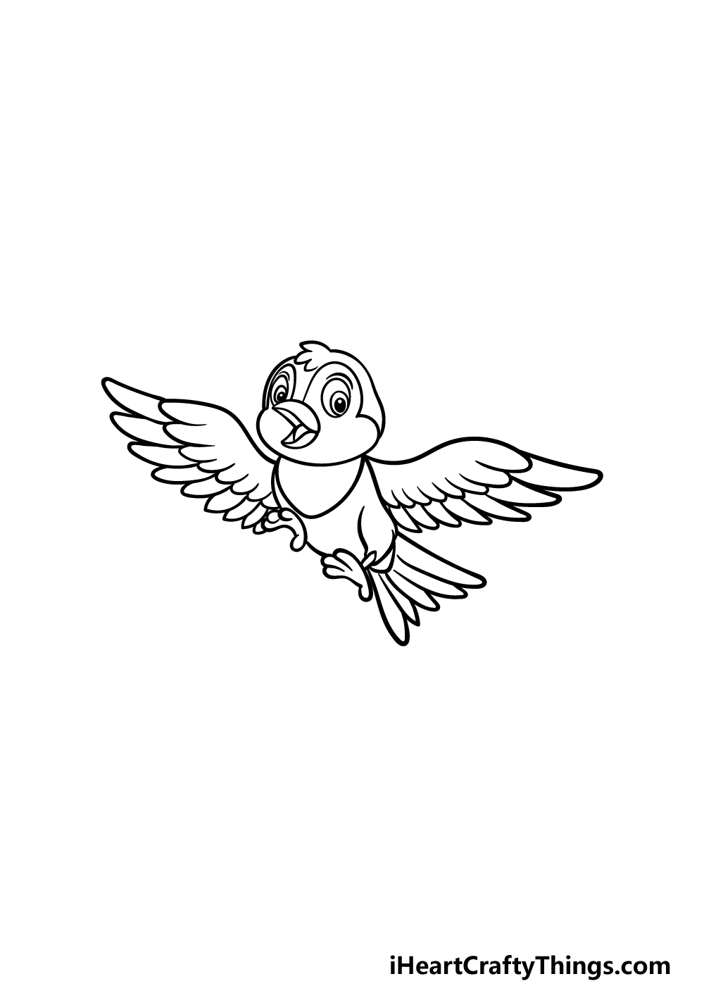how to draw a cartoon bird step 5