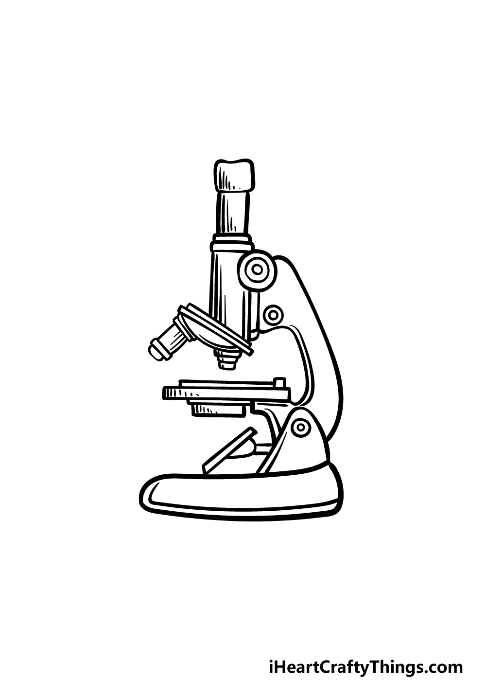 how to draw a microscope step 5
