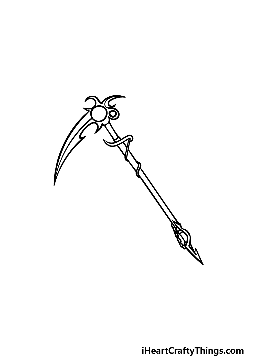 how to draw a scythe step 5