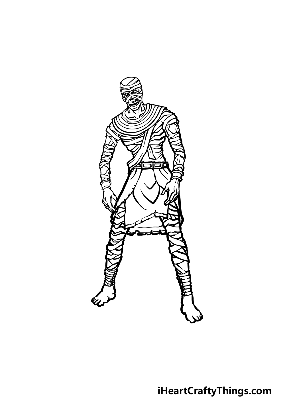 how to draw a Mummy step 5