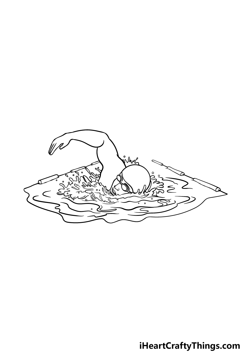 how to draw swimming step 5