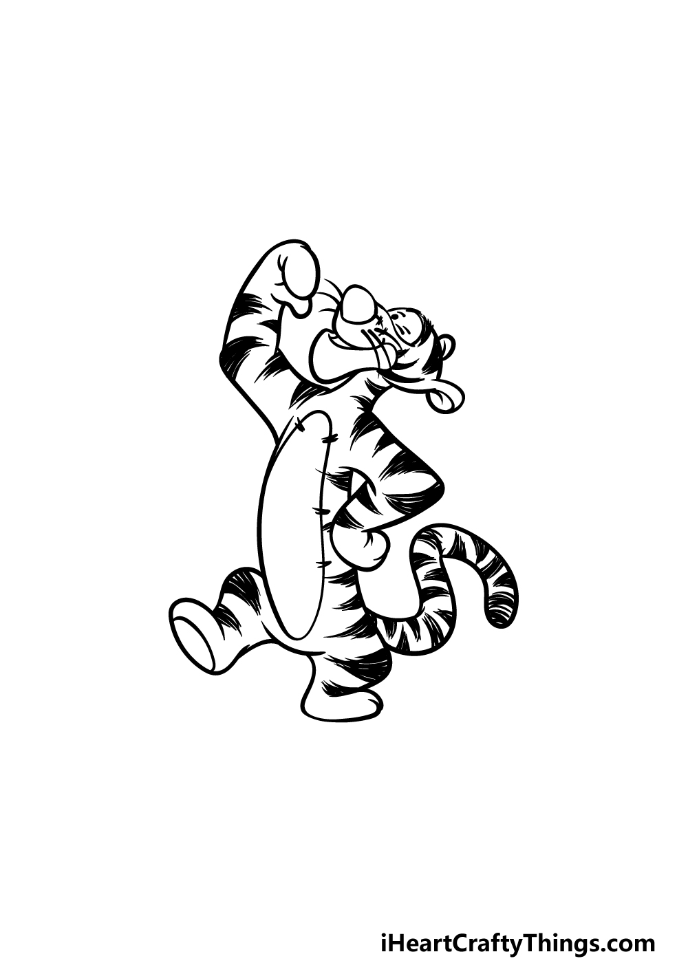 how to draw Tigger step 5
