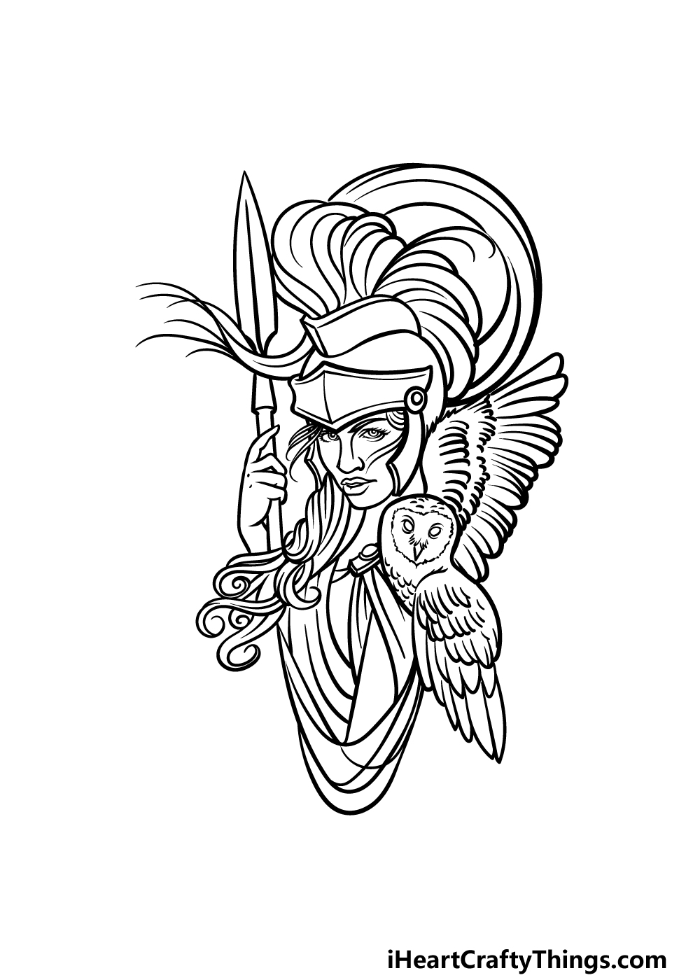 how to draw Athena step 5