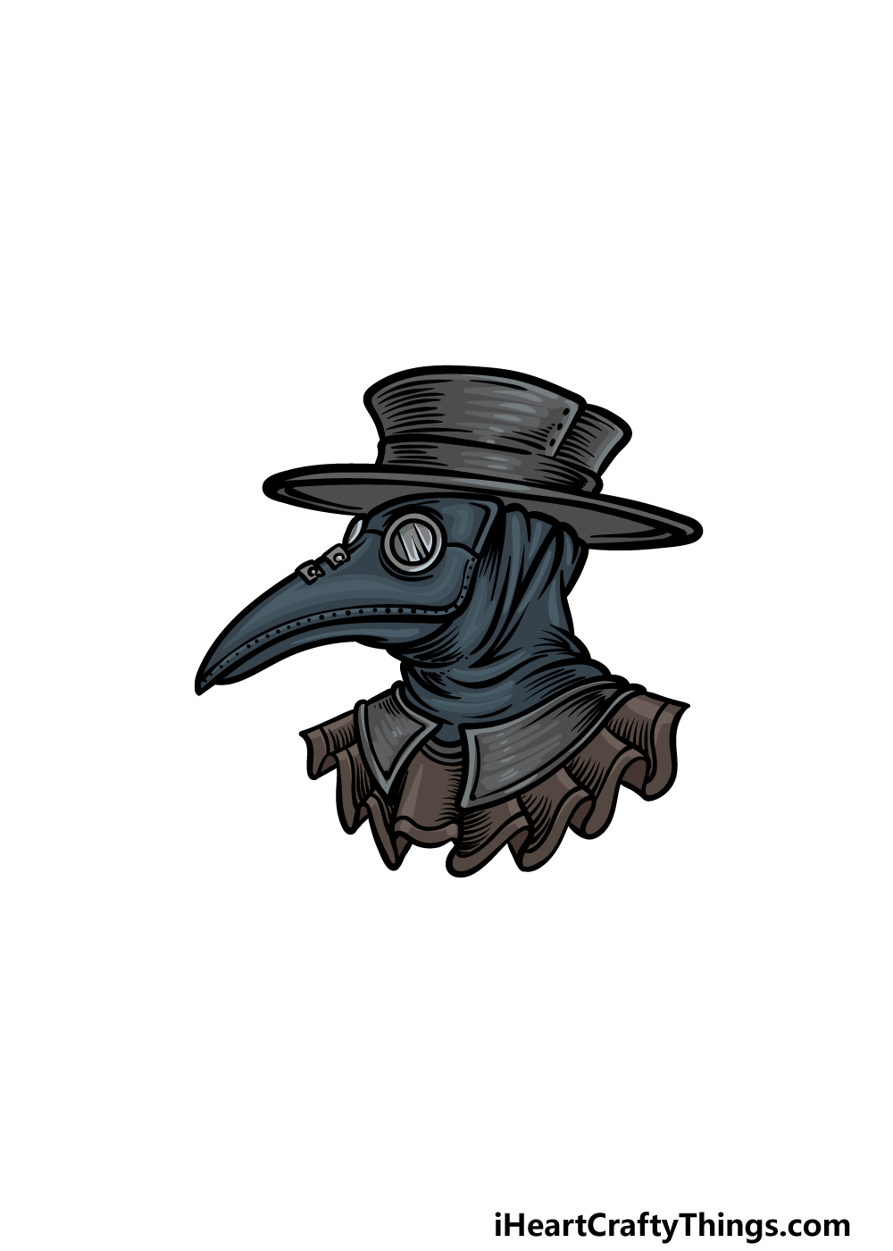 drawing a plague doctor step 6
