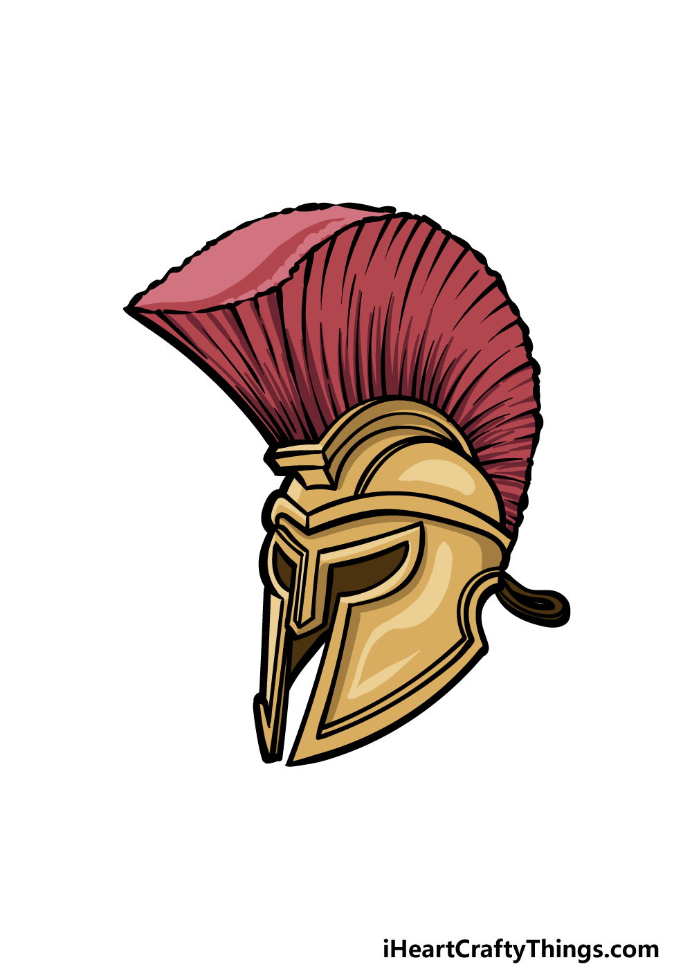 how to draw a Spartan Helmet step 6