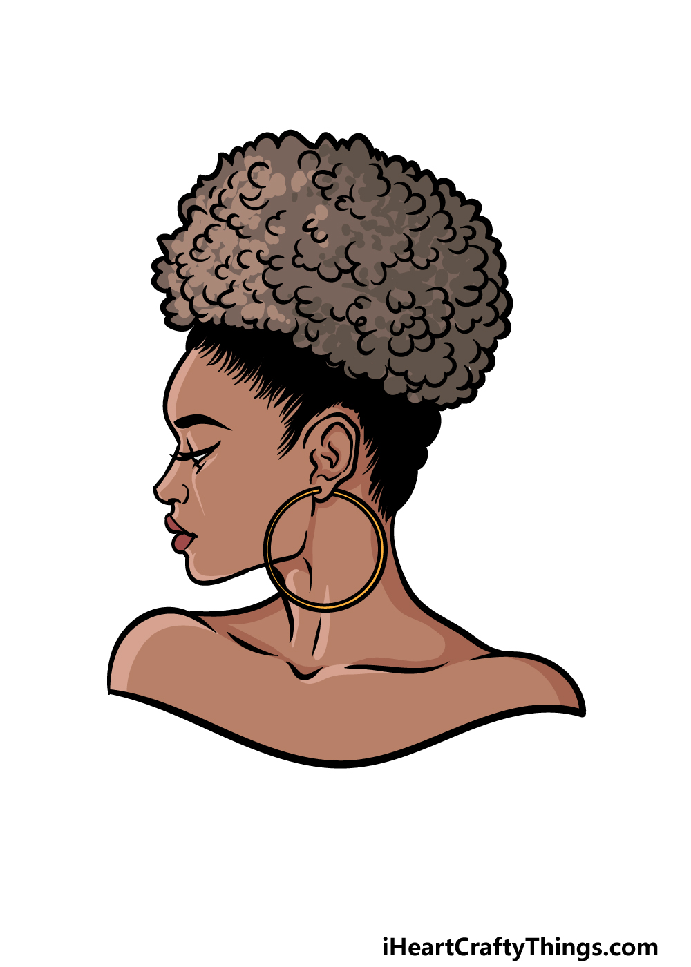 how to draw a Woman’s Side Profile step 6