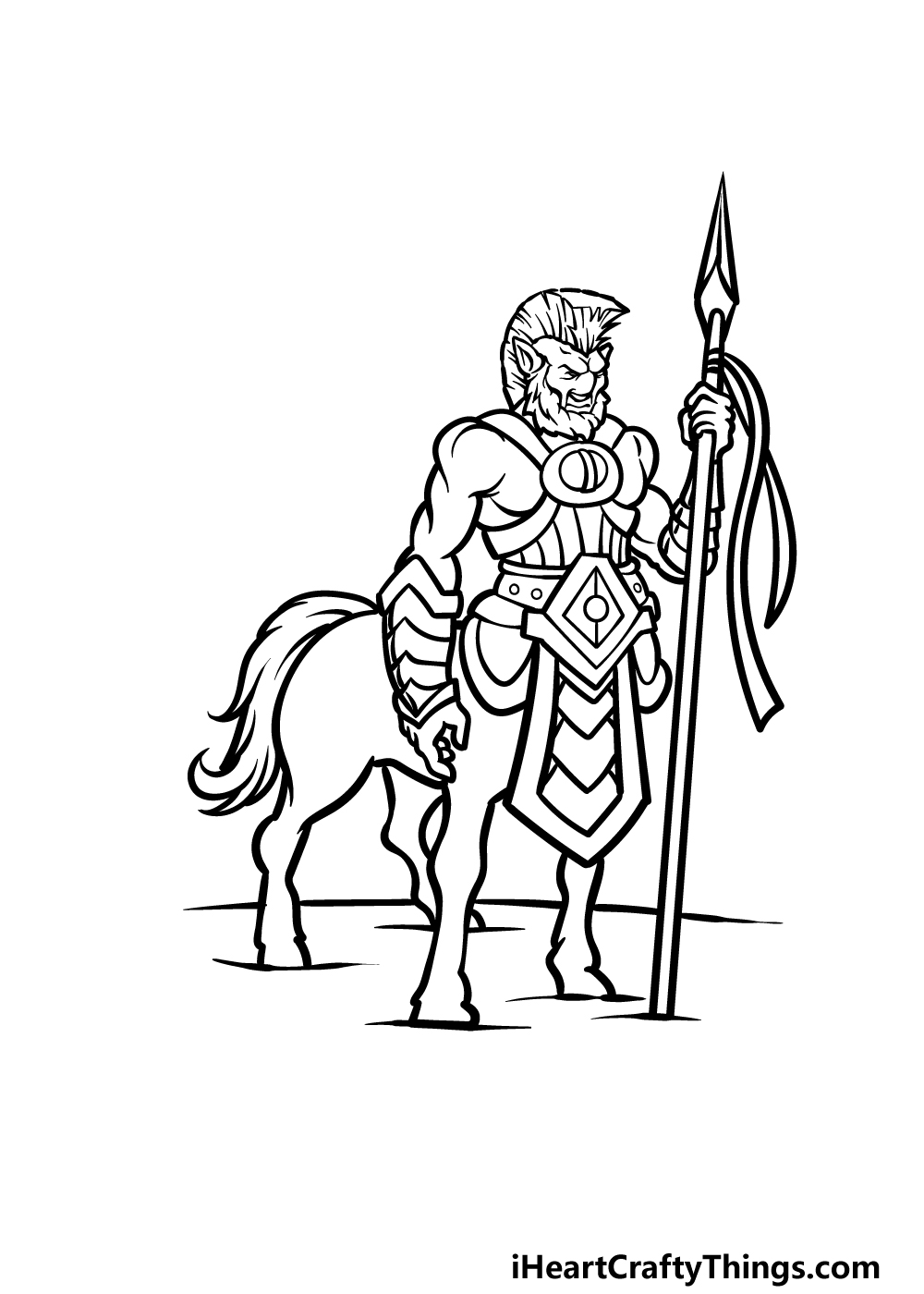 how to draw a Centaur step 6