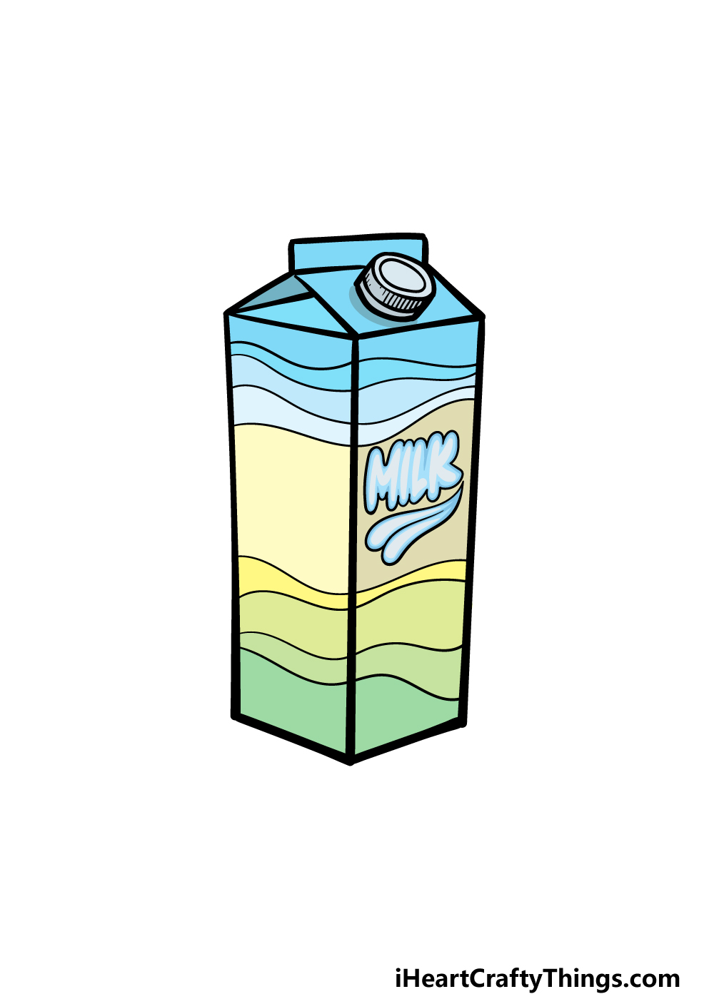 drawing a milk carton step 6