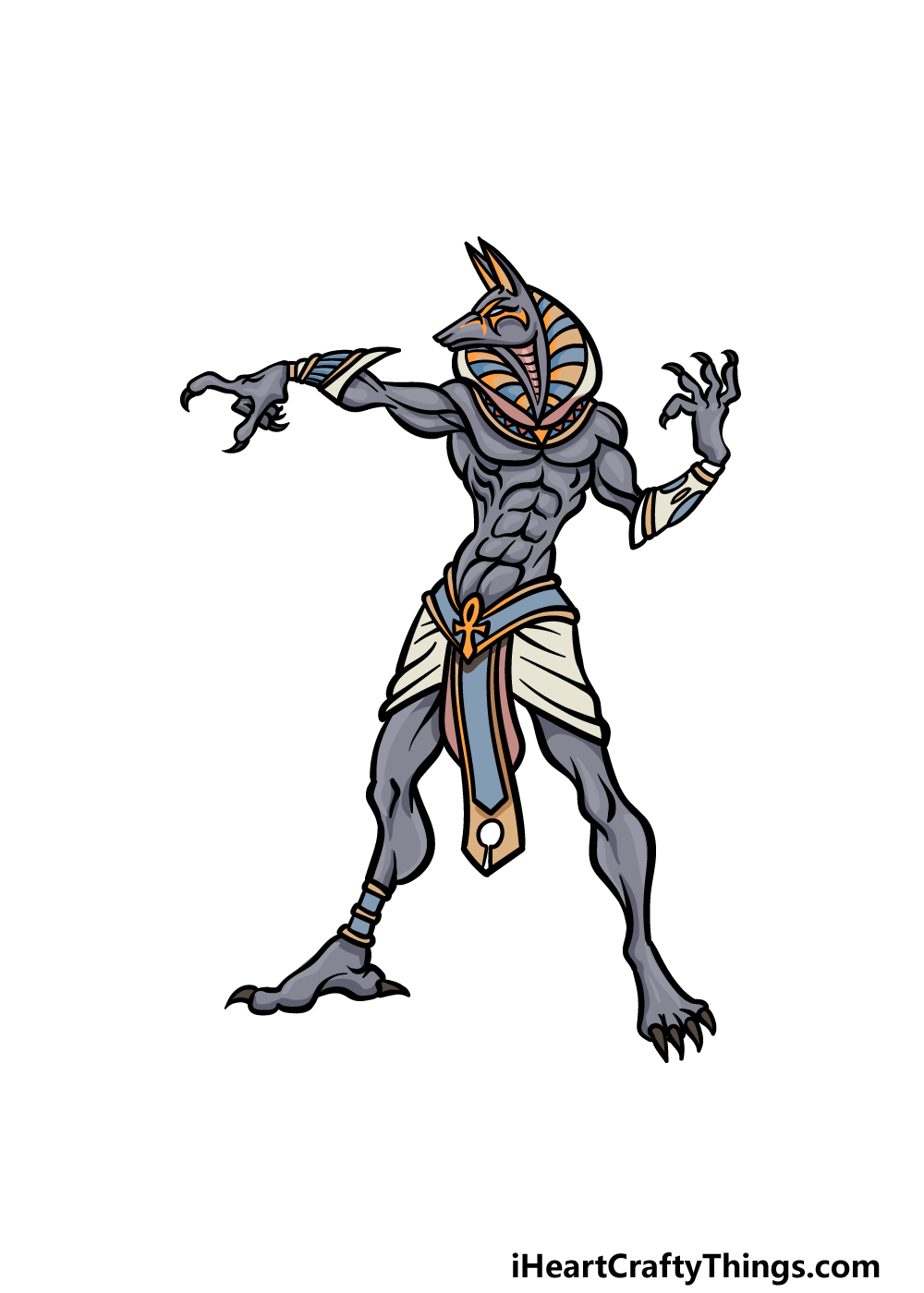 drawing Anubis step 6