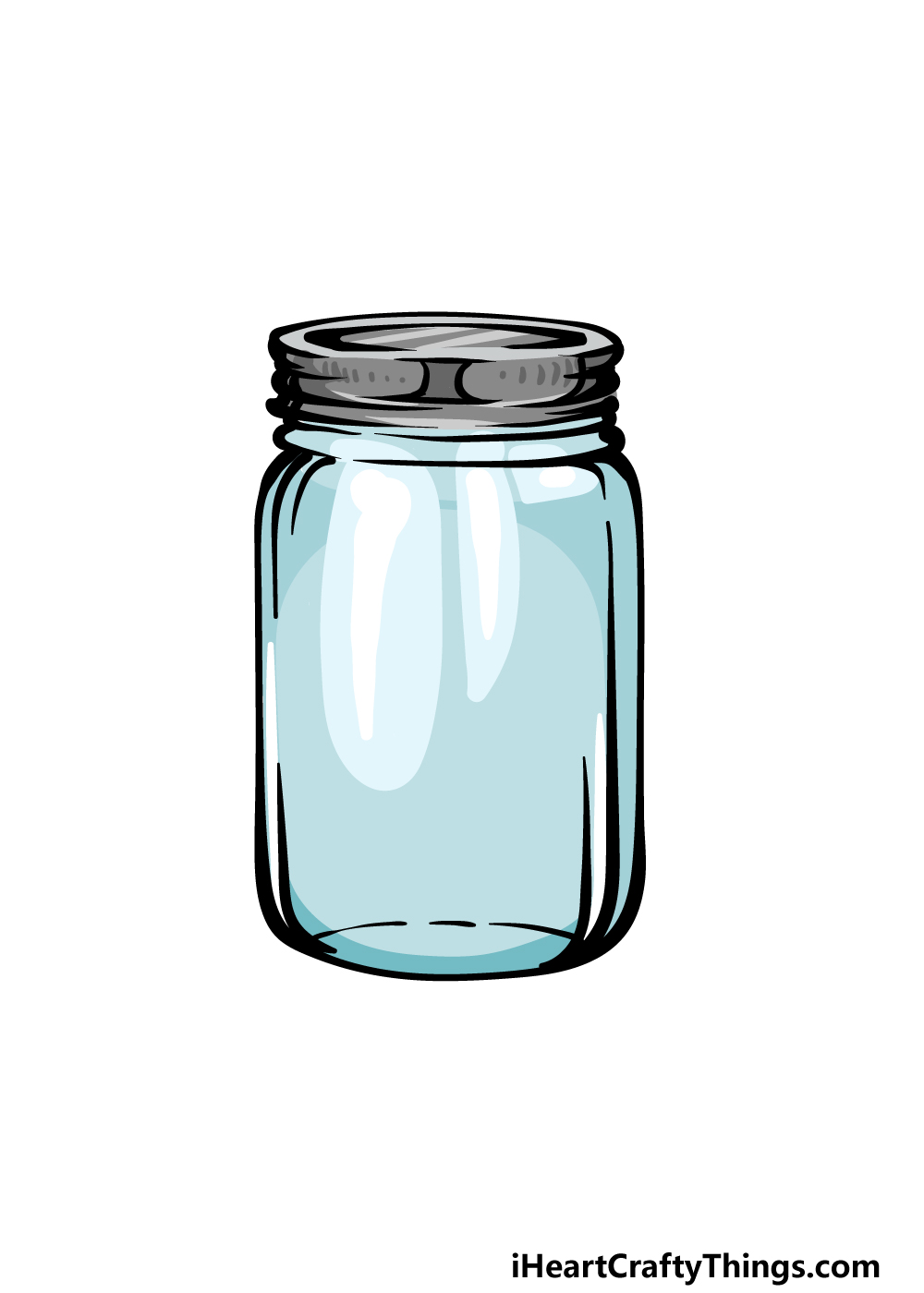 how to draw a mason jar step 6