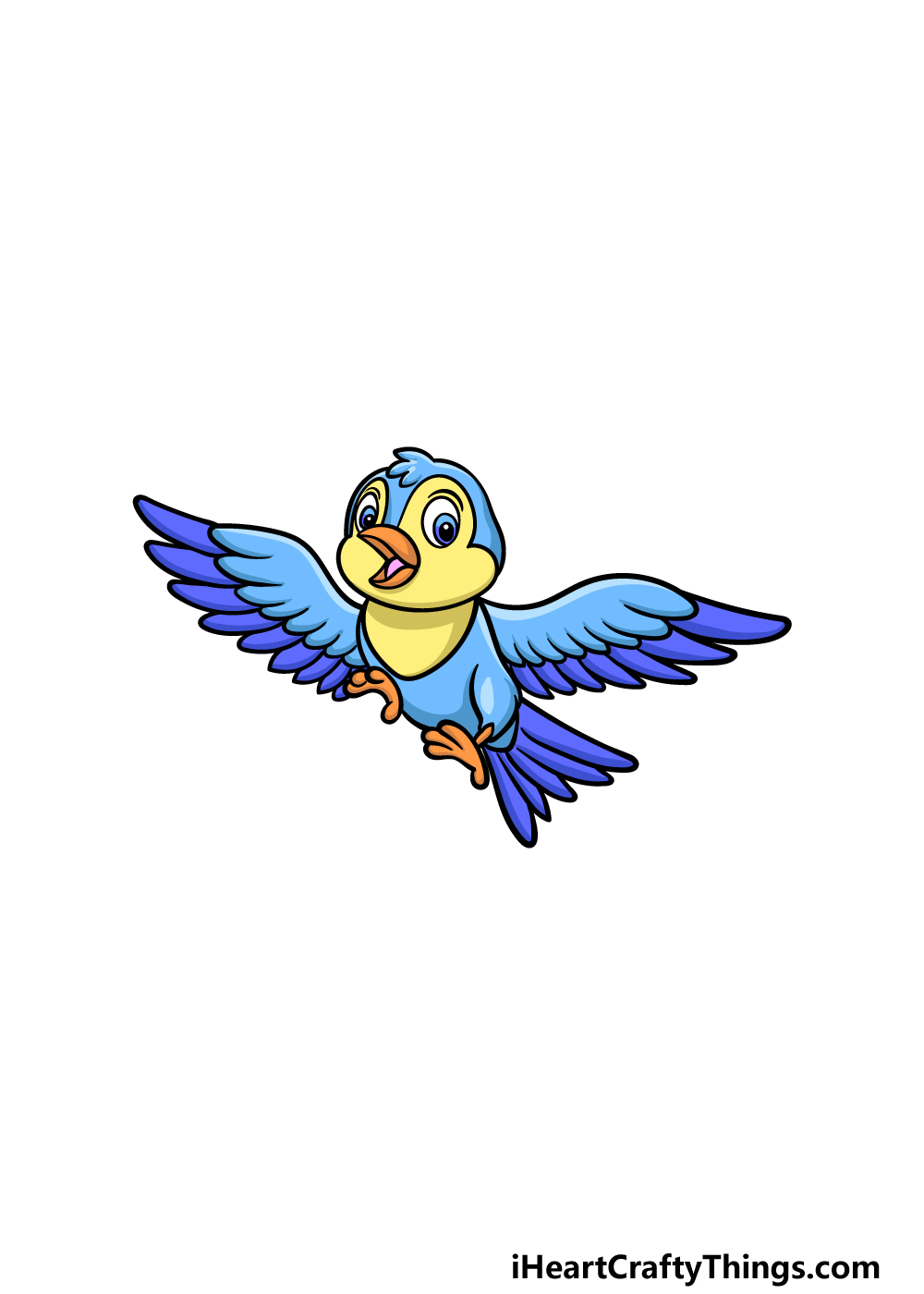 how to draw a cartoon bird step 6