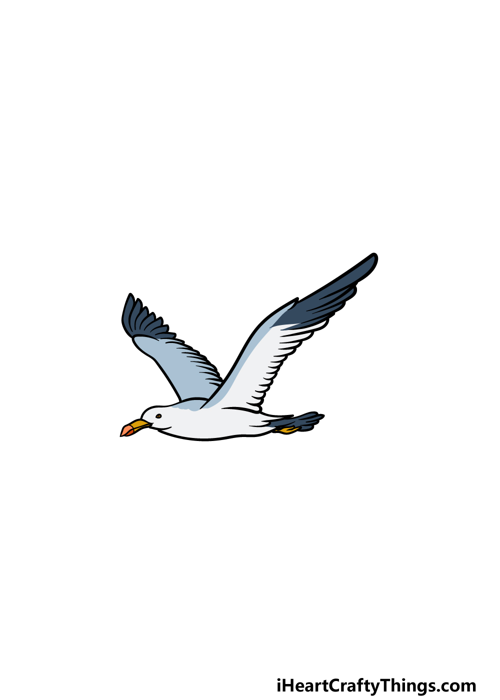 how to draw a Seagull step 6
