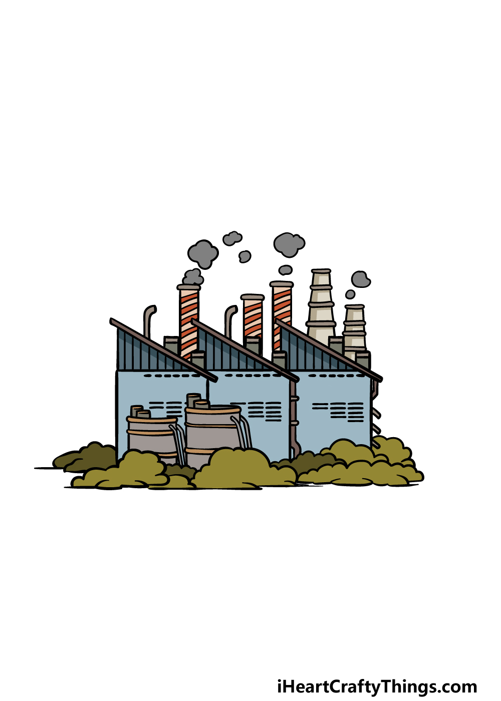 how to draw a factory step 6