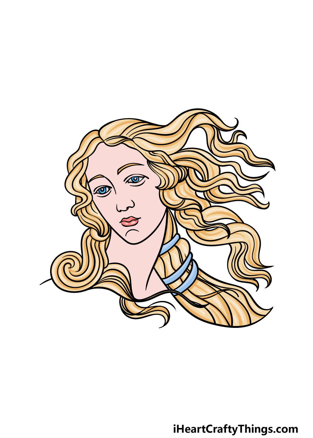 how to draw Aphrodite step 6