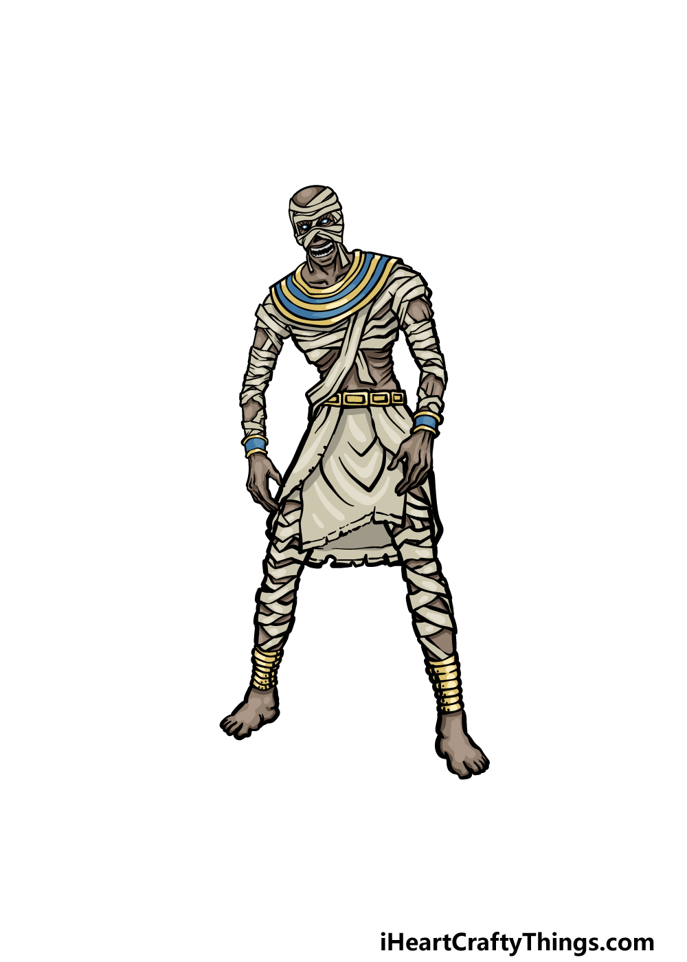 how to draw a Mummy step 6
