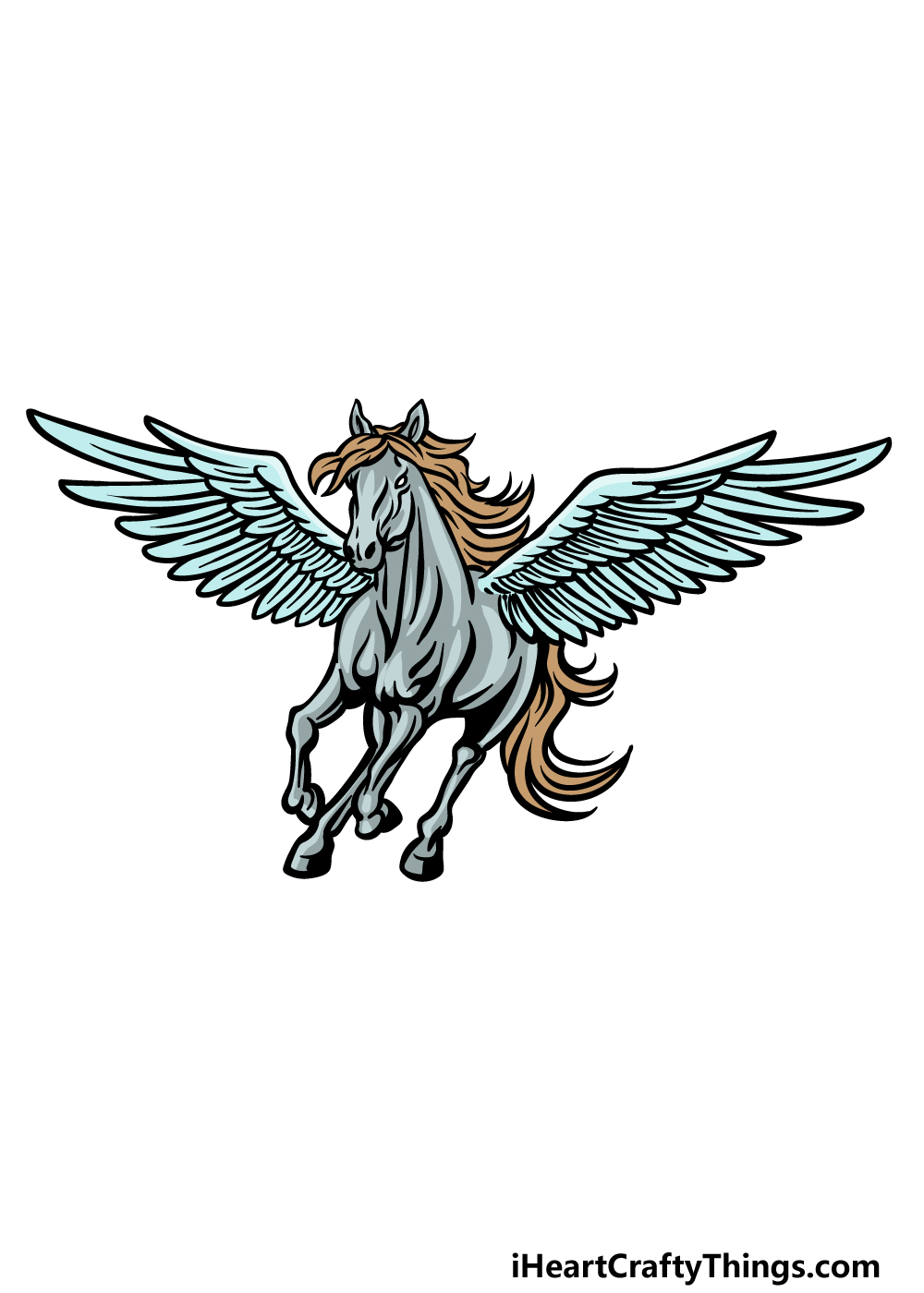 how to draw Pegasus step 7