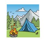 how to draw camping image