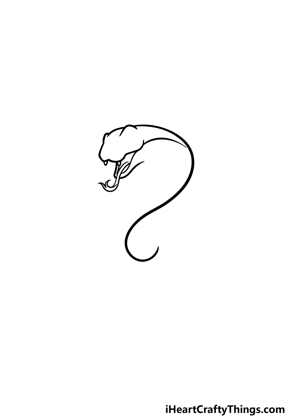 how to draw a King Cobra step 1