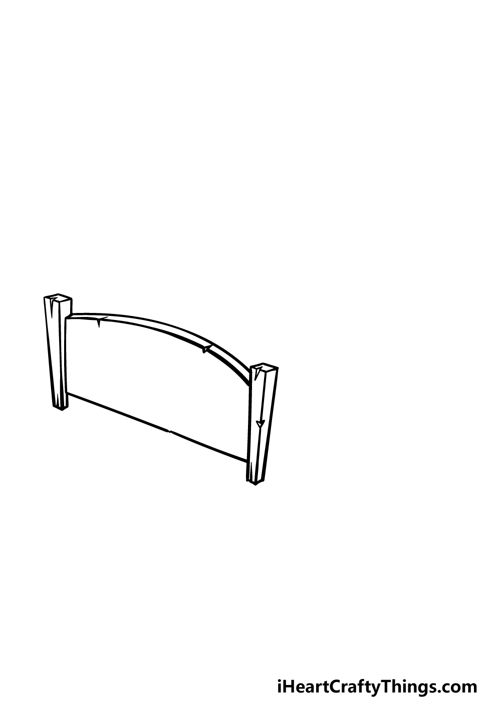 how to draw a bed step 1