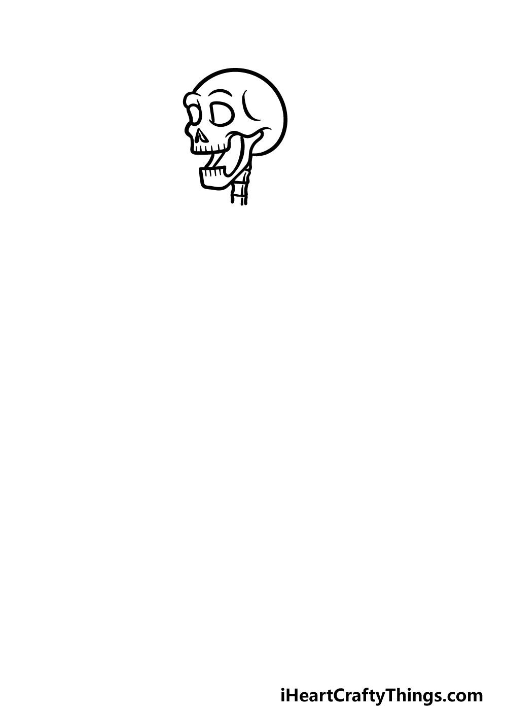 how to draw a Cartoon Skeleton step 1