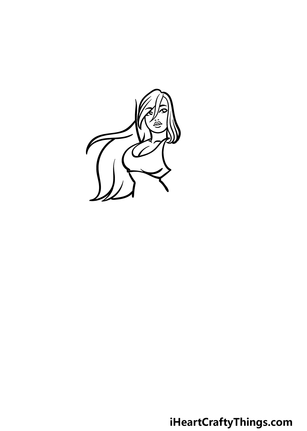 how to draw a cheerleader step 1