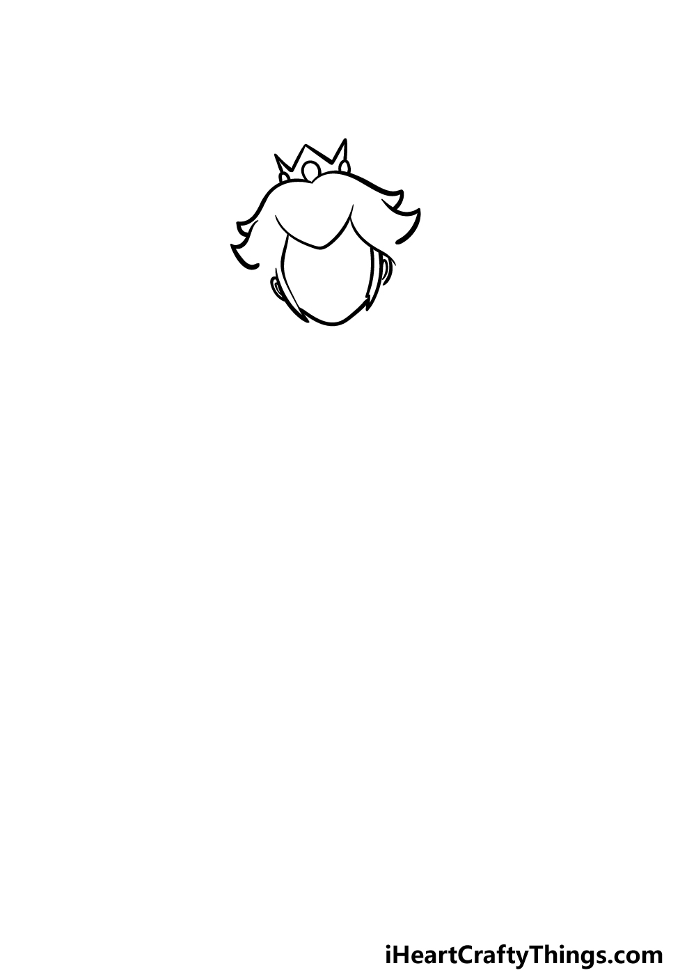 how to draw Princess Peach step 1