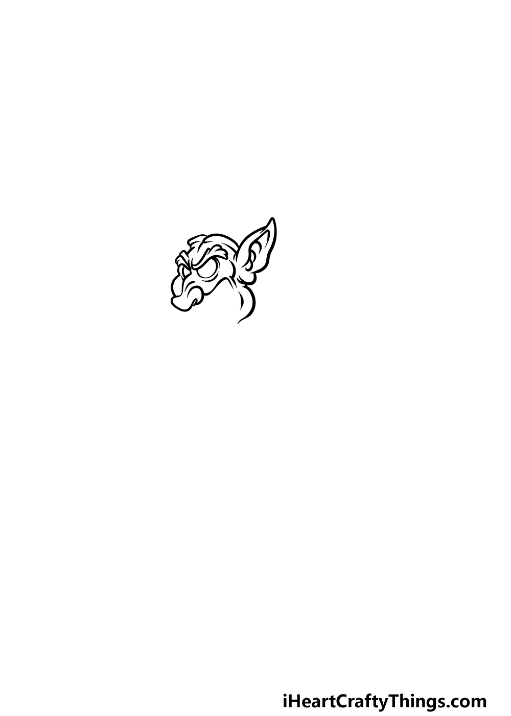 how to draw Krampus step 1