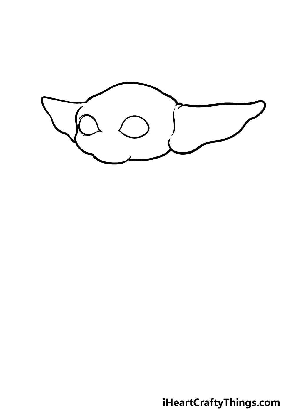 how to draw Baby Yoda step 1