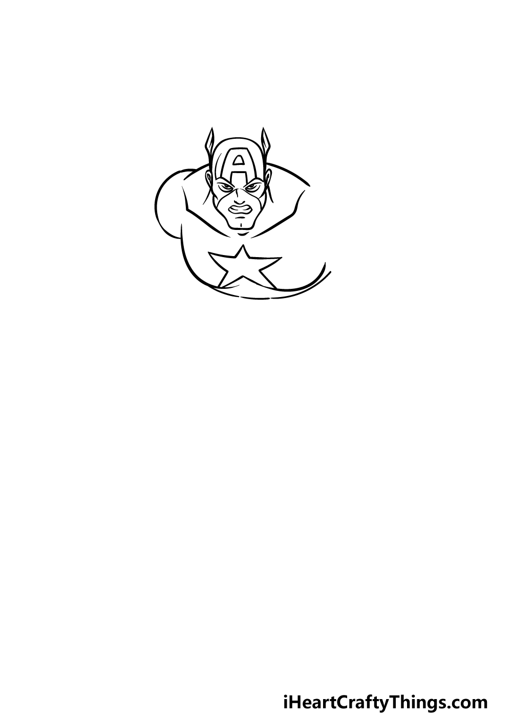 how to draw Captain America step 1