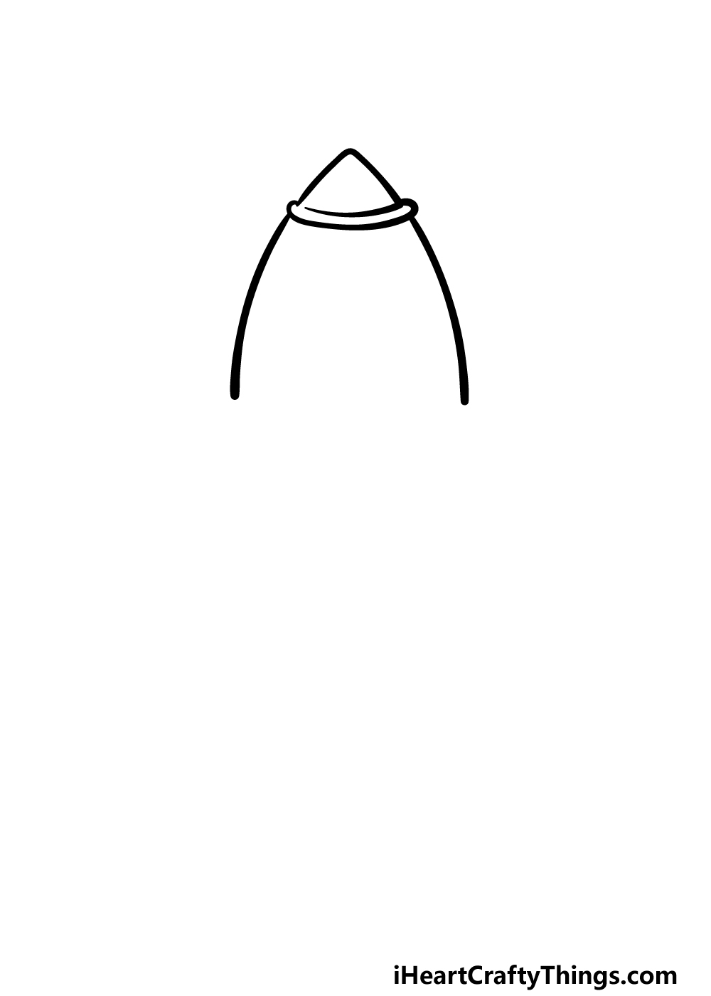 how to draw a Rocket Ship step 1