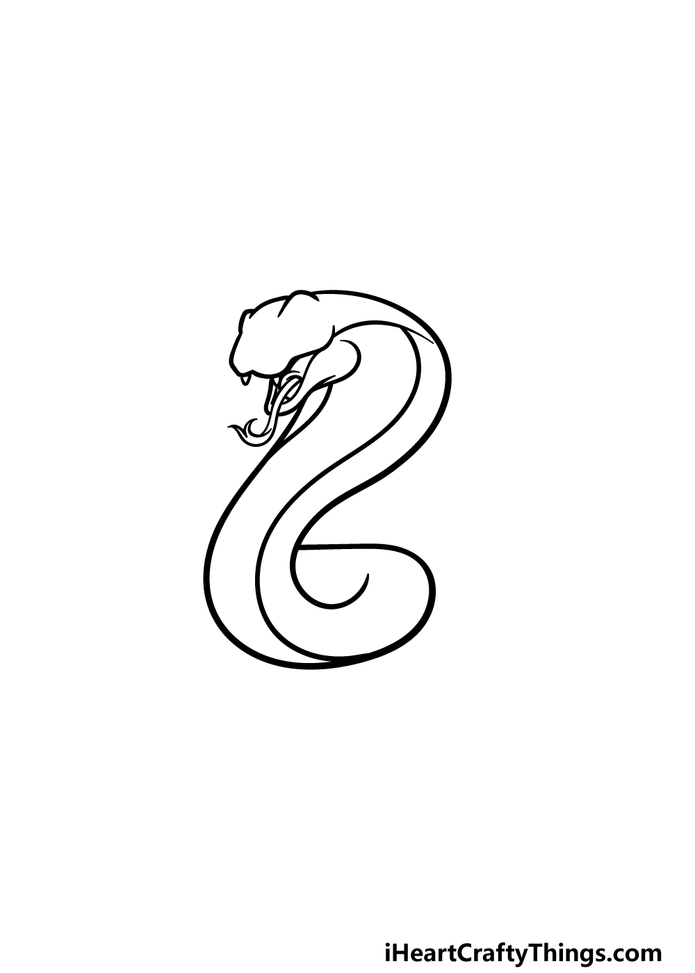 how to draw a King Cobra step 2