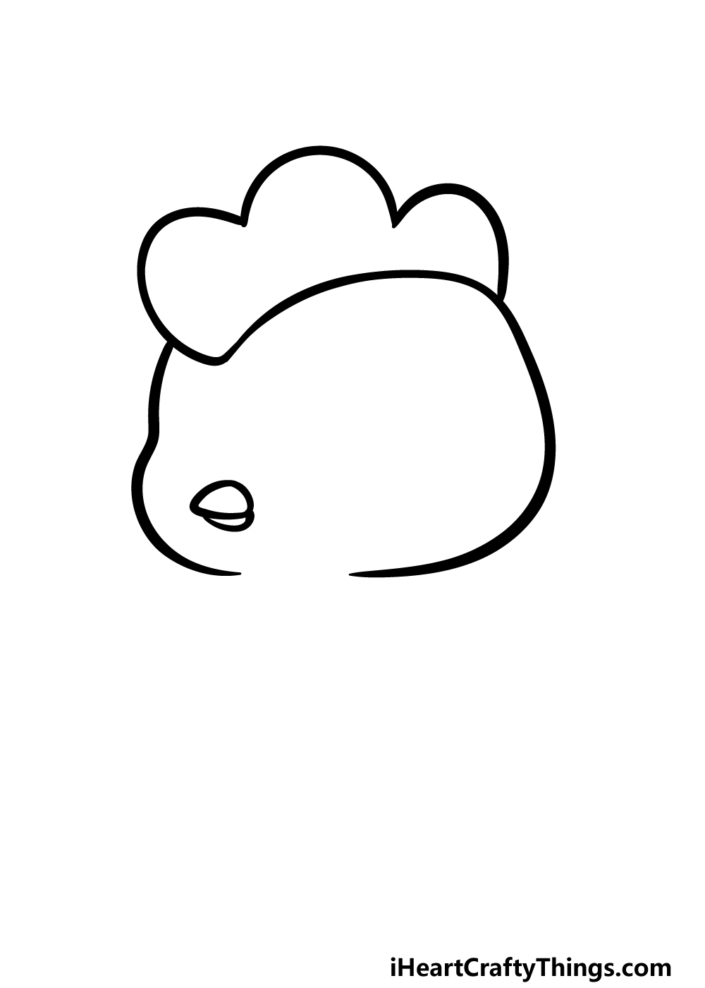 how to draw a Cute Chicken step 2