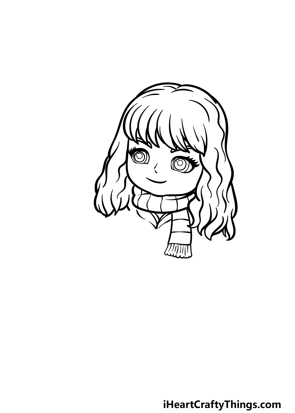 how to draw Hermione Granger step 2