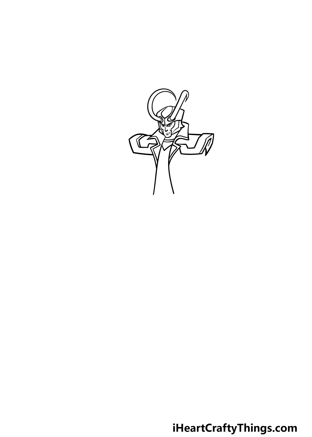 how to draw Loki step 2