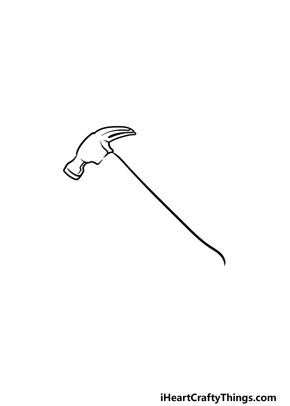 how to draw a hammer step 2