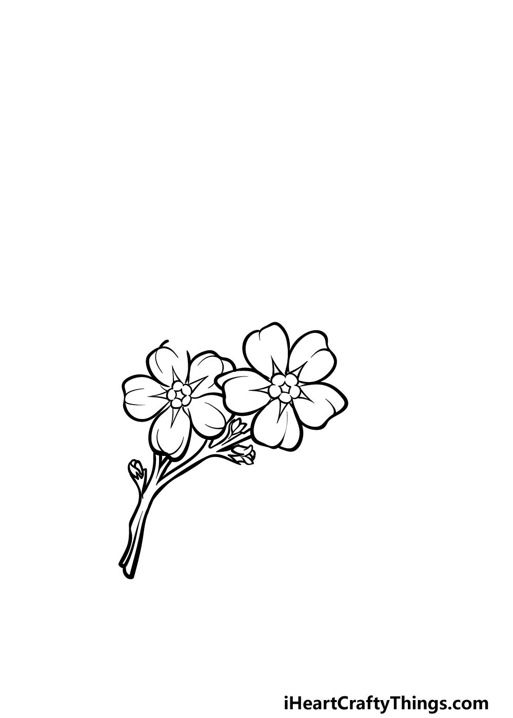 how to draw a Forget Me Not step 2