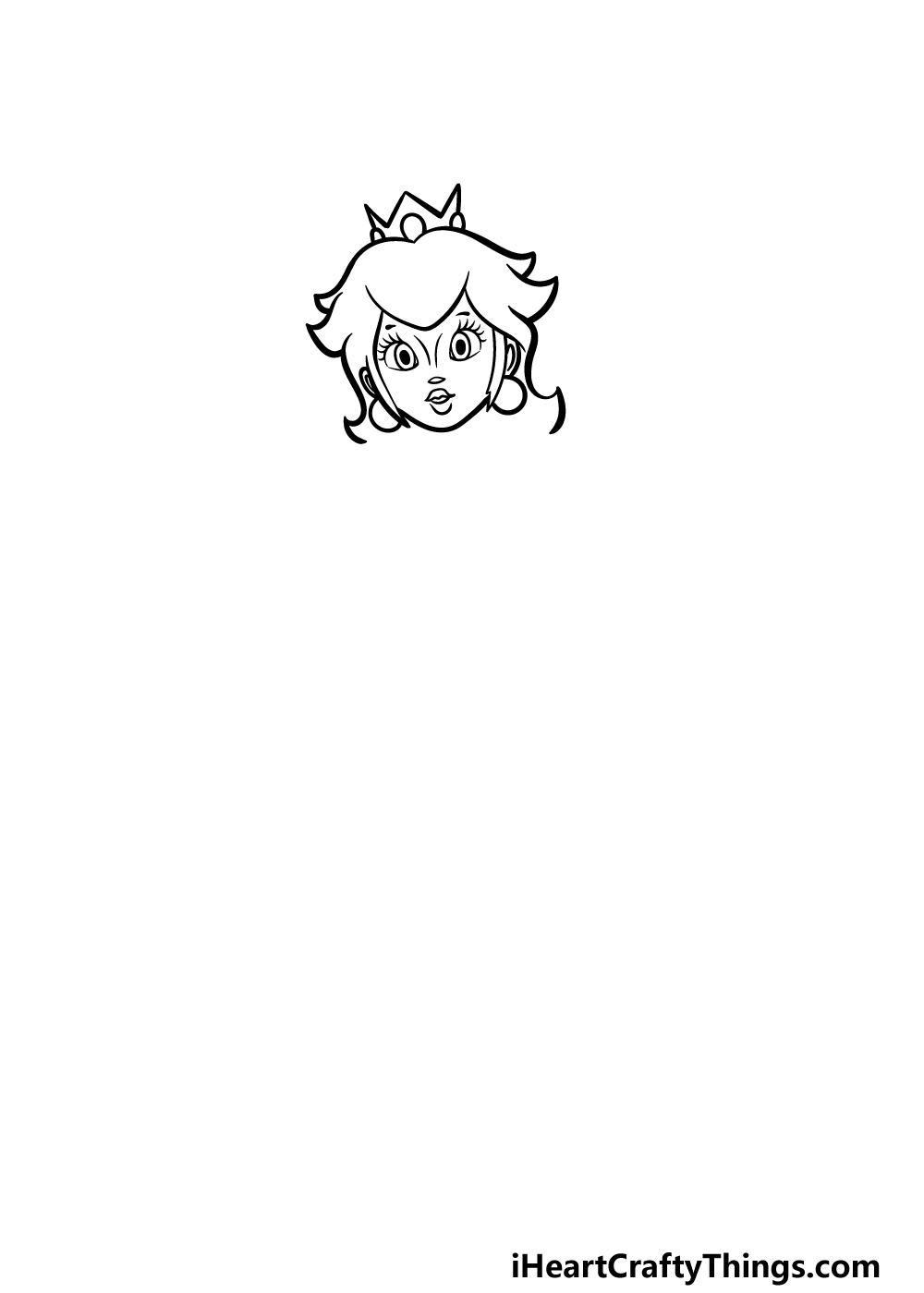 how to draw Princess Peach step 2