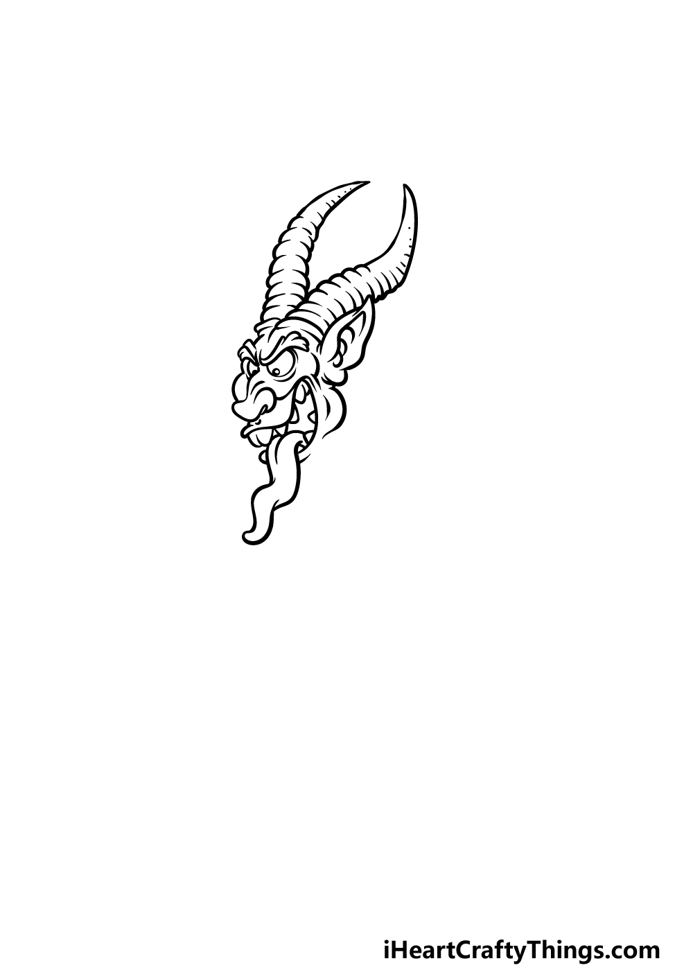 how to draw Krampus step 2