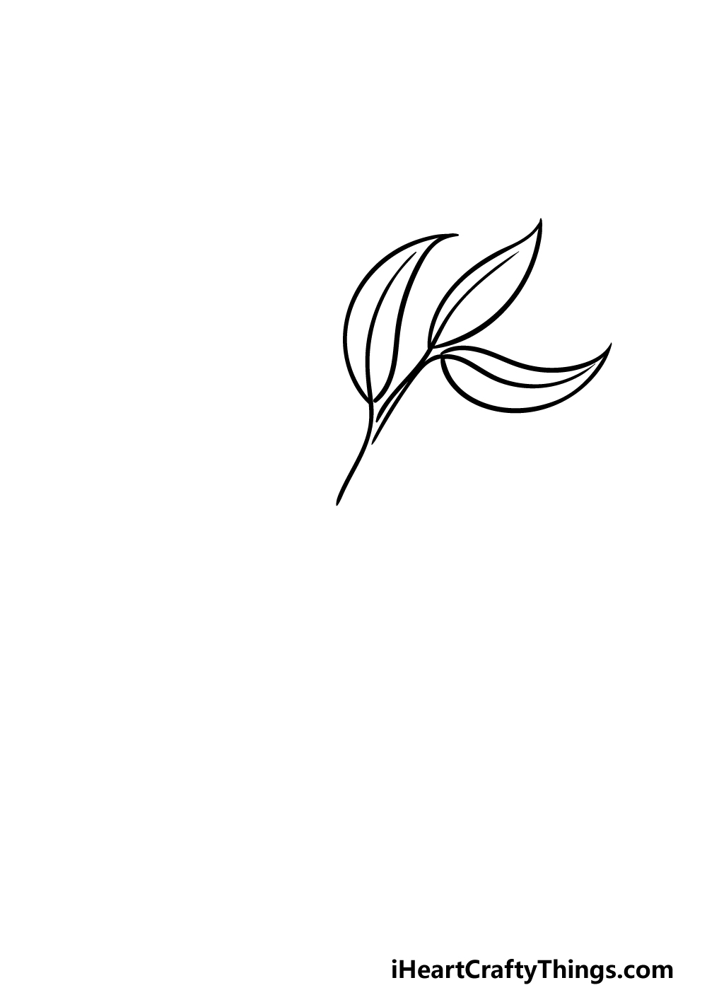 how to draw an Olive Branch step 2