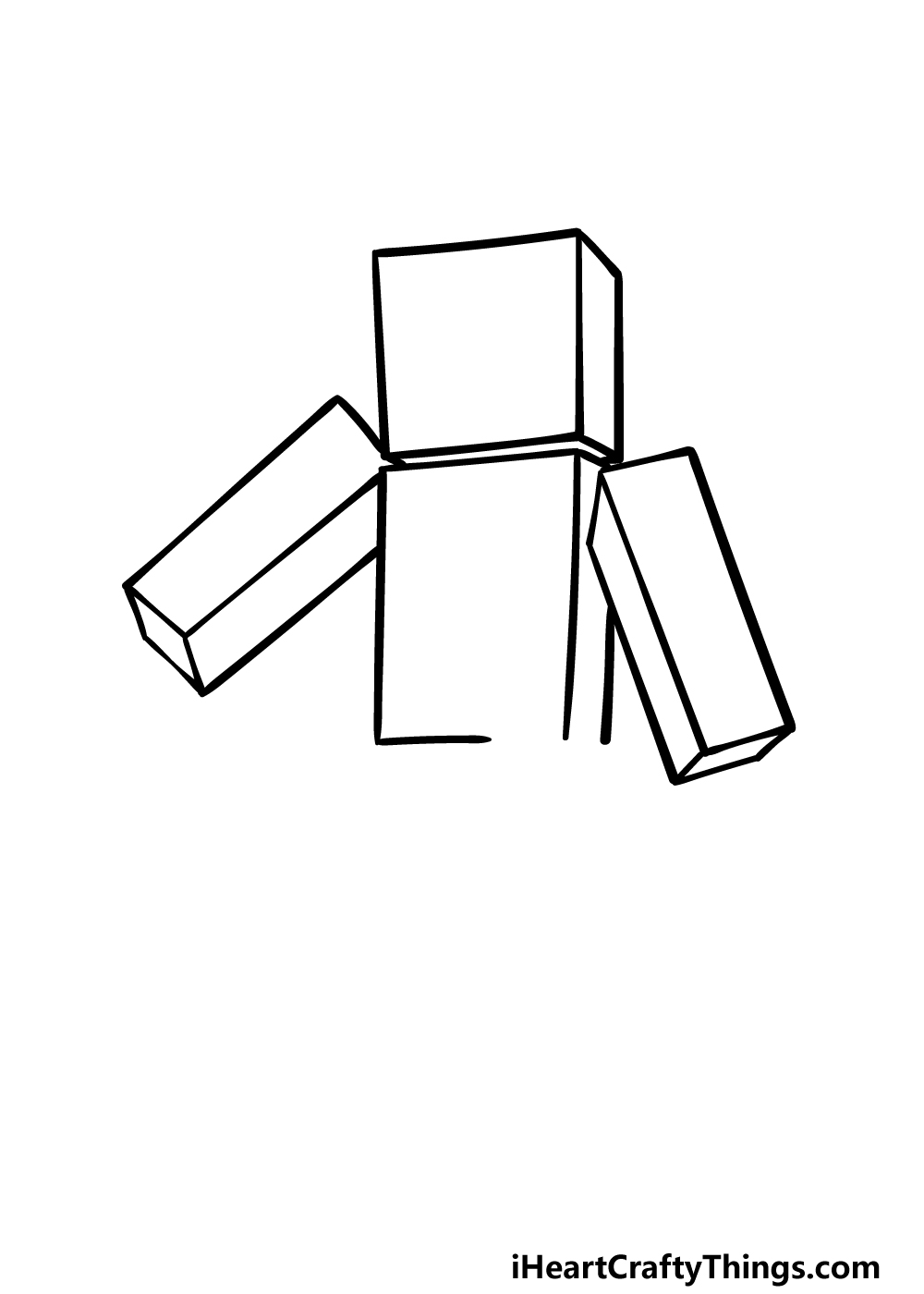 how to draw Steve from Minecraft step 2