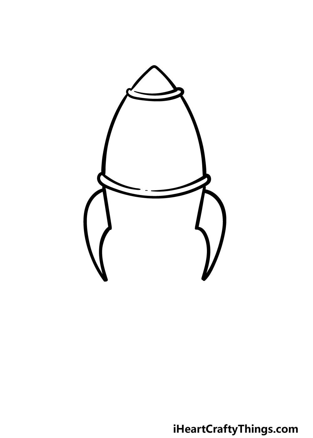 how to draw a Rocket Ship step 2