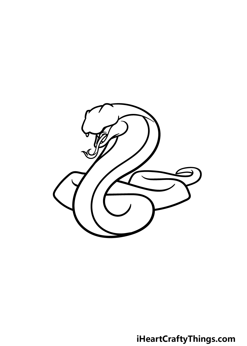 how to draw a King Cobra step 3