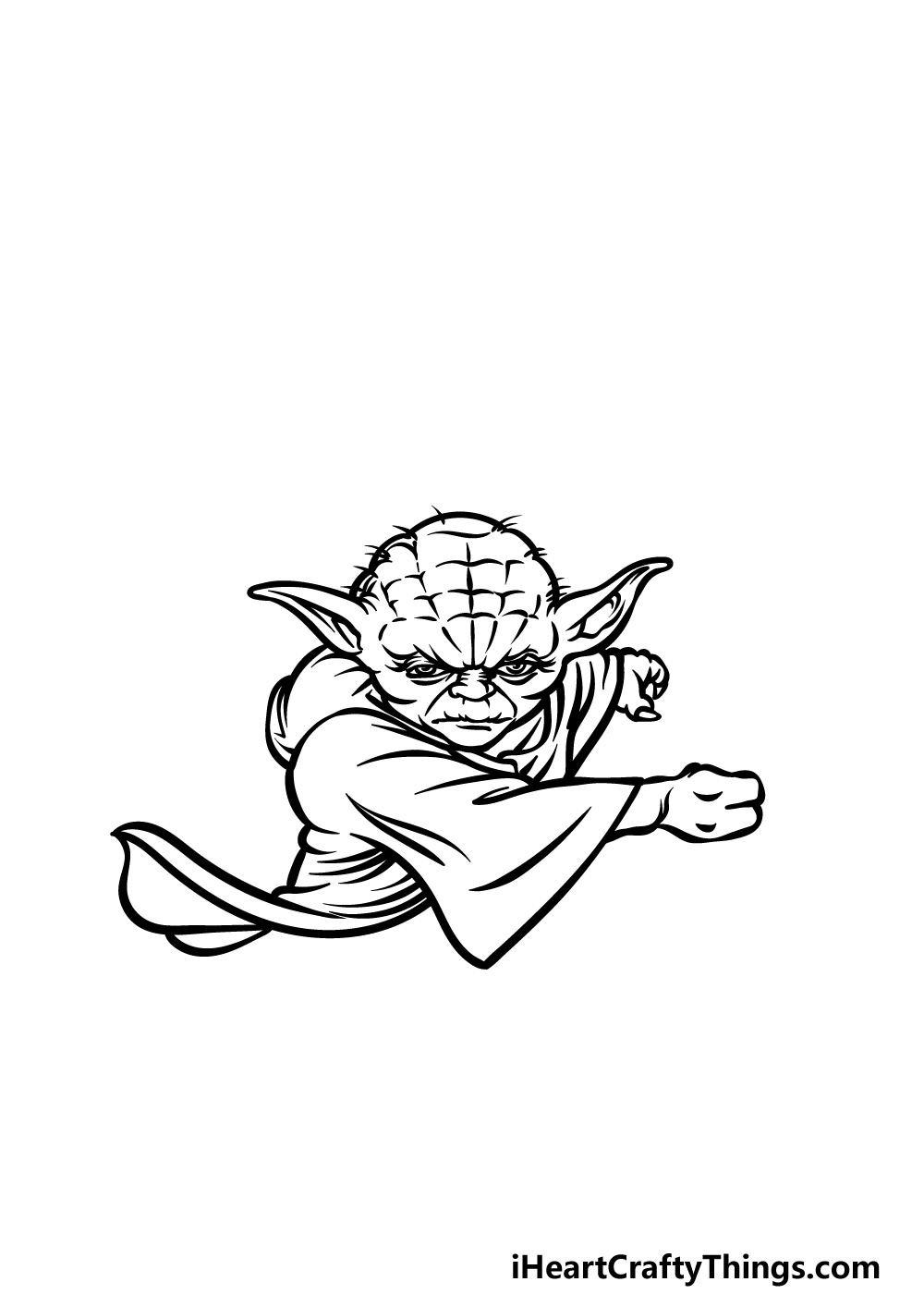 how to draw Yoda step 3