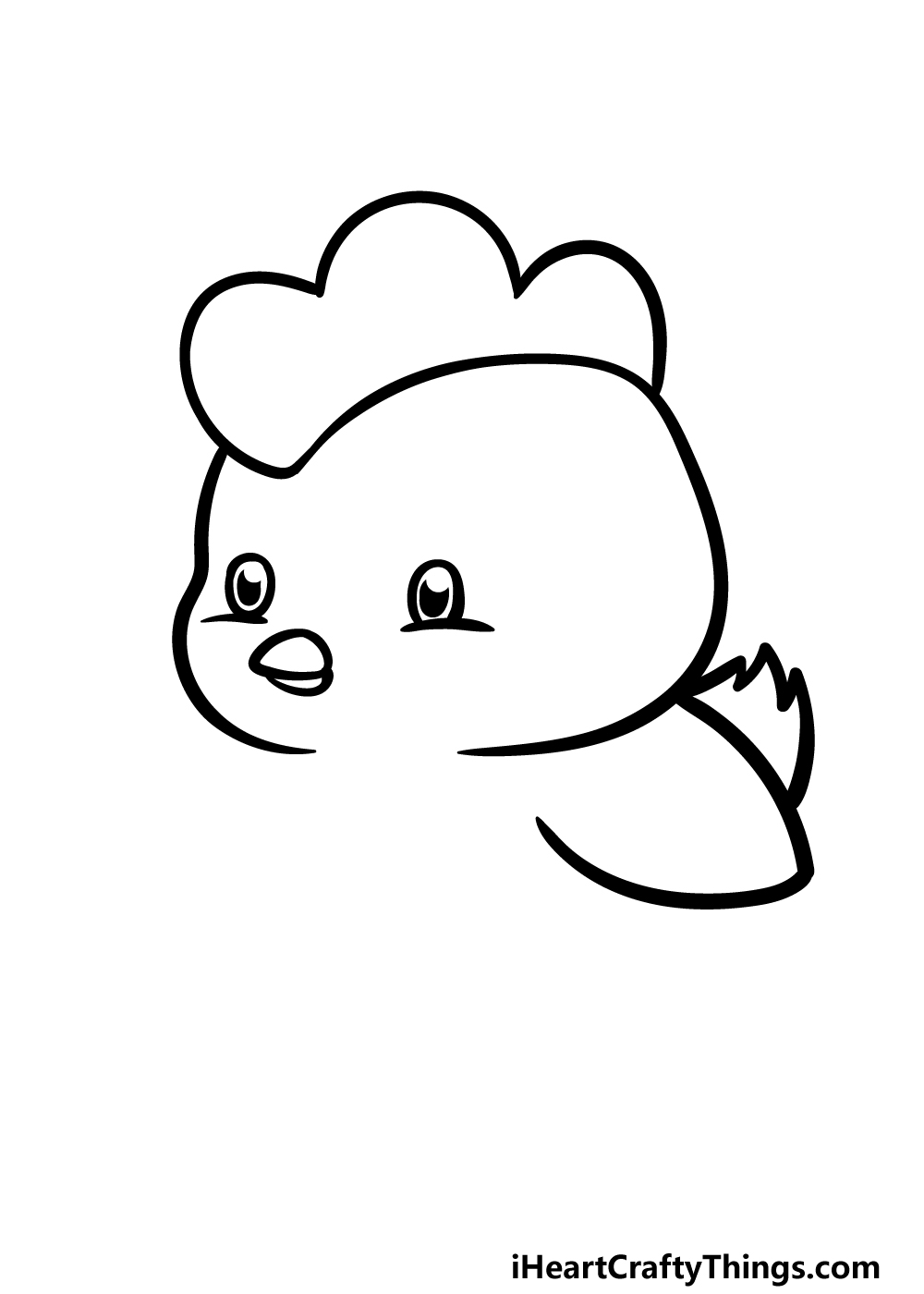 how to draw a Cute Chicken step 3
