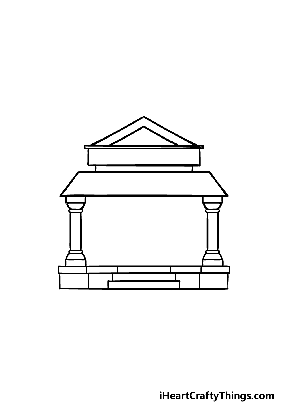 how to draw a Library step 3