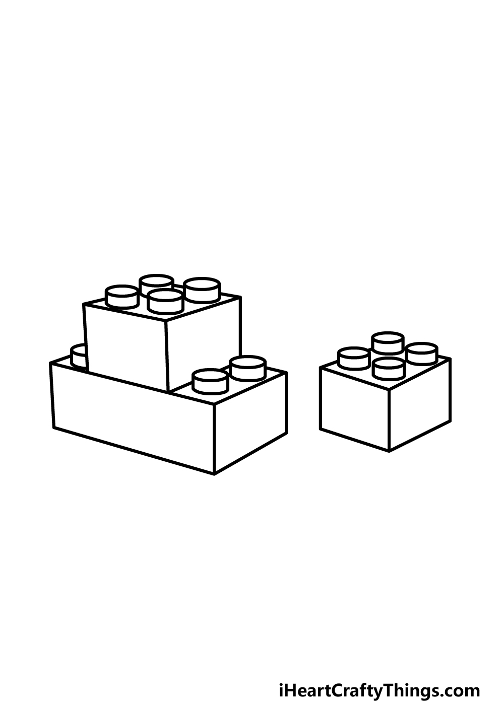 how to draw Lego step 3