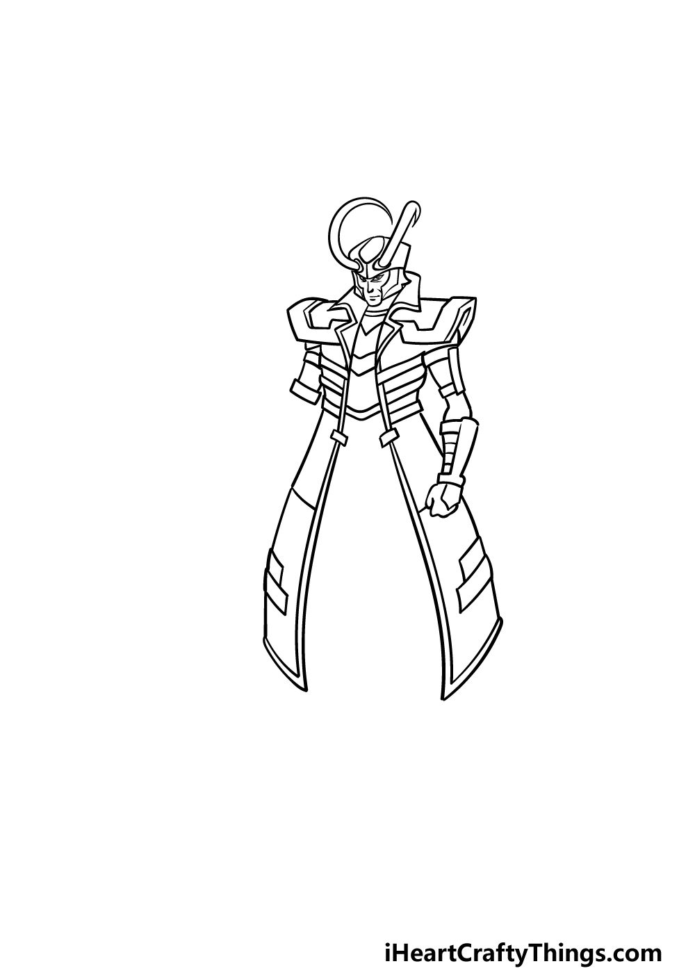 how to draw Loki step 3