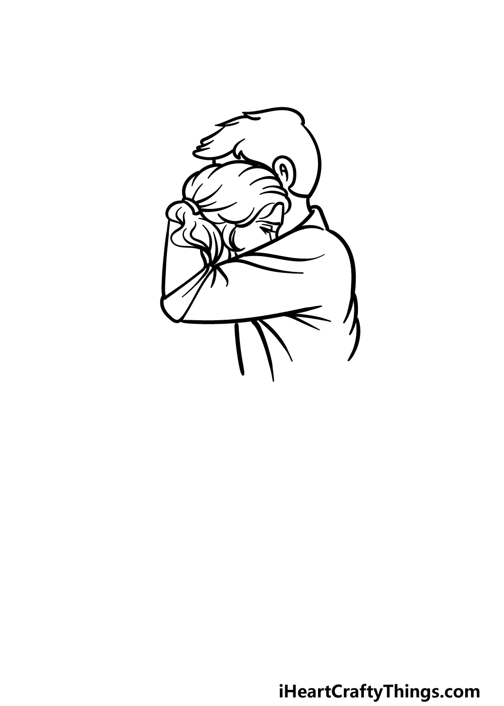 how to draw people hugging step 3